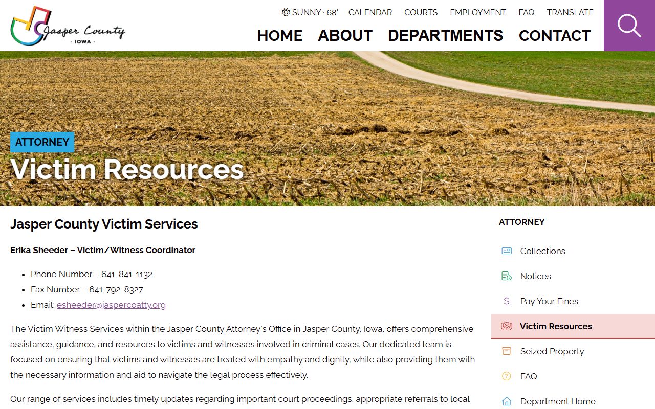 Jasper County court records after arrest victim resources and IowaVINE